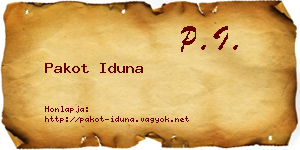 Pakot Iduna névjegykártya